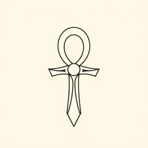 Single Line Ankh Tattoo