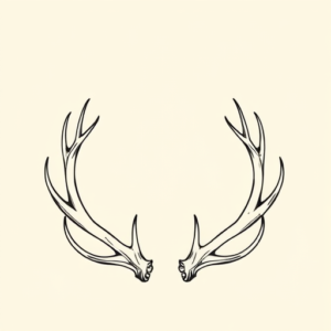 Single Line Antler Tattoo