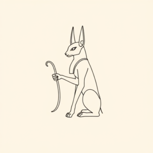 Single Line Anubis Tattoo