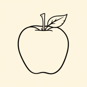 Single Line Apple Tattoo