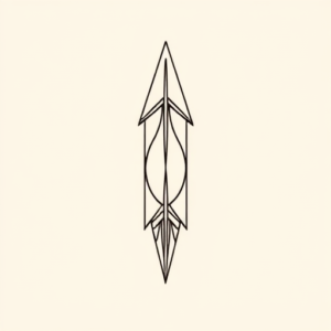 Single Line Arrowhead Tattoo