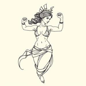 Single Line Artemis Tattoo