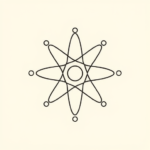 Single Line Atomic Tattoo