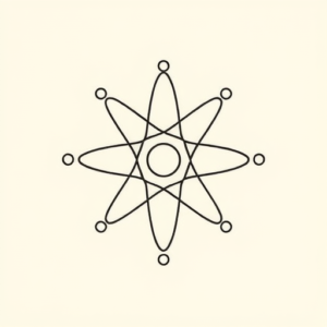 Single Line Atomic Tattoo