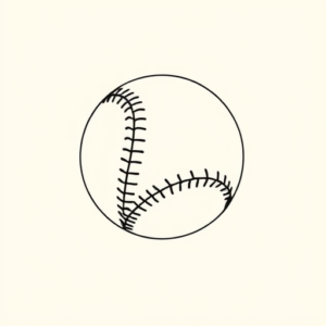 Single Line Baseball Tattoo