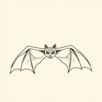 Single Line Bat Tattoo
