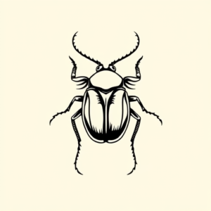 Single Line Beetle Tattoo