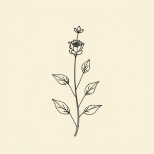 Single Line Botanical Tattoo