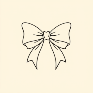 Single Line Bow Tattoo