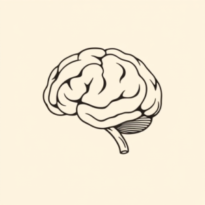 Single Line Brain Tattoo