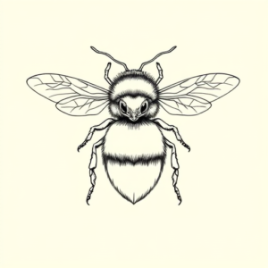 Single Line Bumblebee Tattoo