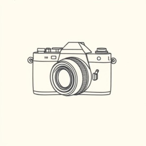 Single Line Camera Tattoo