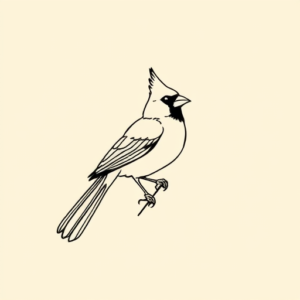Single Line Cardinal Tattoo