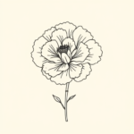 Single Line Carnation Tattoo