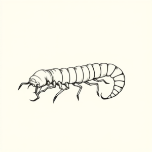 Single Line Centipede Tattoo