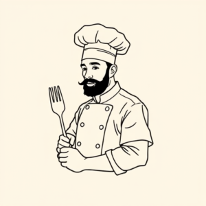 Single Line Chef Tattoo