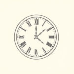 Single Line Clock Tattoo