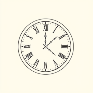 Single Line Clock Tattoo