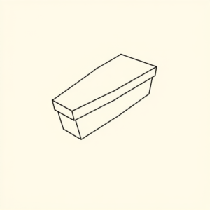 Single Line Coffin Tattoo