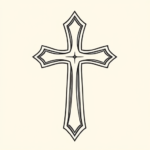 Single Line Cross Tattoo