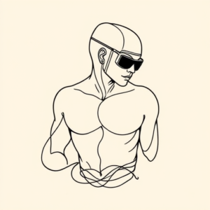 Single Line Cyber Tattoo