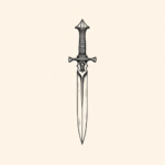Single Line Dagger Tattoo