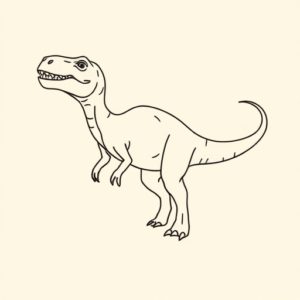 Single Line Dinosaur Tattoo