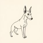 Single Line Doberman Tattoo