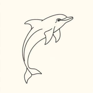 Single Line Dolphin Tattoo