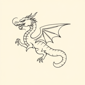 Single Line Dragon Tattoo