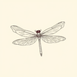Single Line Dragonfly Tattoo