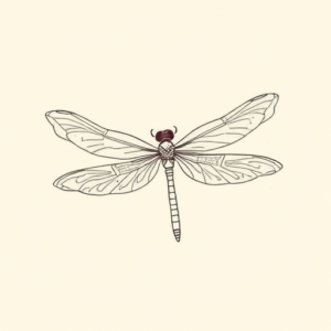 Single Line Dragonfly Tattoo