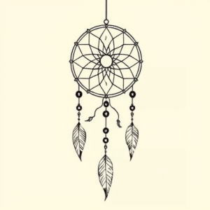 Single Line Dreamcatcher Tattoo