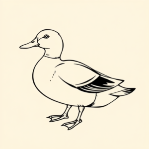 Single Line Duck Tattoo
