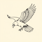 Single Line Eagle Tattoo