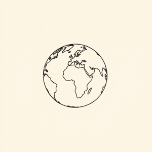 Single Line Earth Tattoo