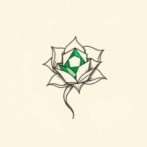 Single Line Emerald Tattoo