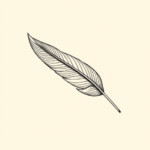 Single Line Feather Tattoo