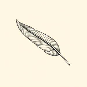 Single Line Feather Tattoo