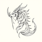 Single Line Fenrir Tattoo