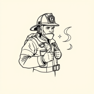 Single Line Firefighter Tattoo