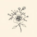 Single Line Floral Tattoo