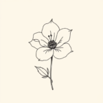 Single Line Flower Tattoo