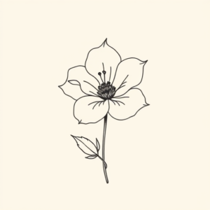 Single Line Flower Tattoo