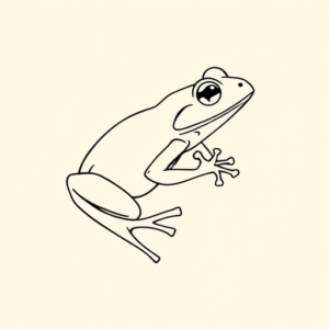 Single Line Frog Tattoo