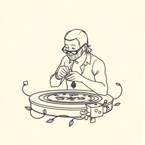 Single Line Gambling Tattoo