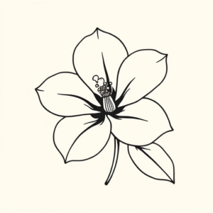 Single Line Gardenia Tattoo