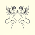 Single Line Gemini Tattoo