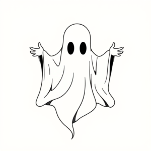 Single Line Ghost Tattoo