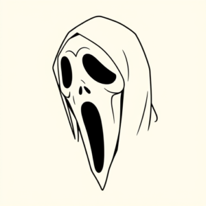 Single Line Ghostface Tattoo
